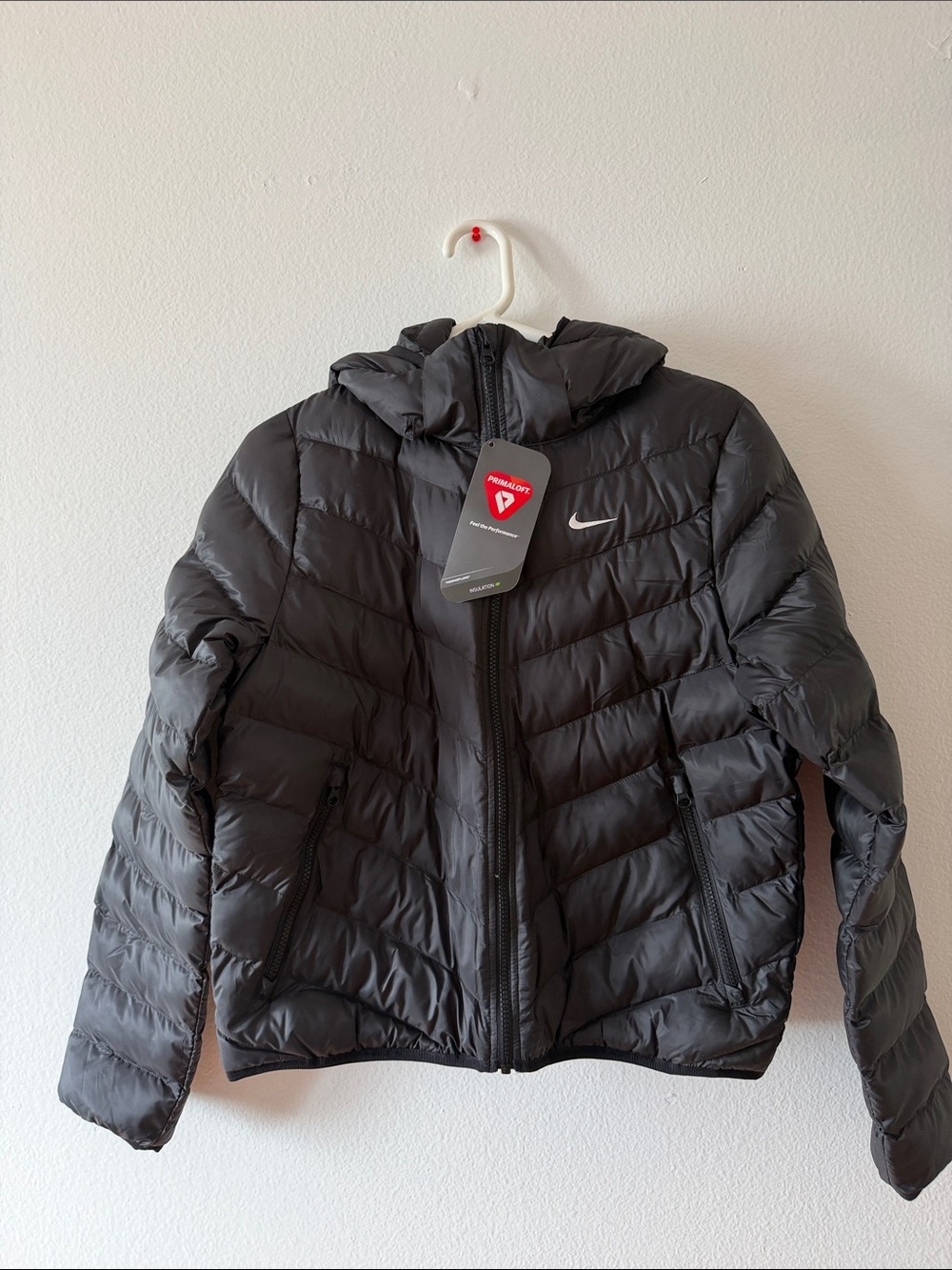 Nike Black Quilted Hooded Down-Style Jacket